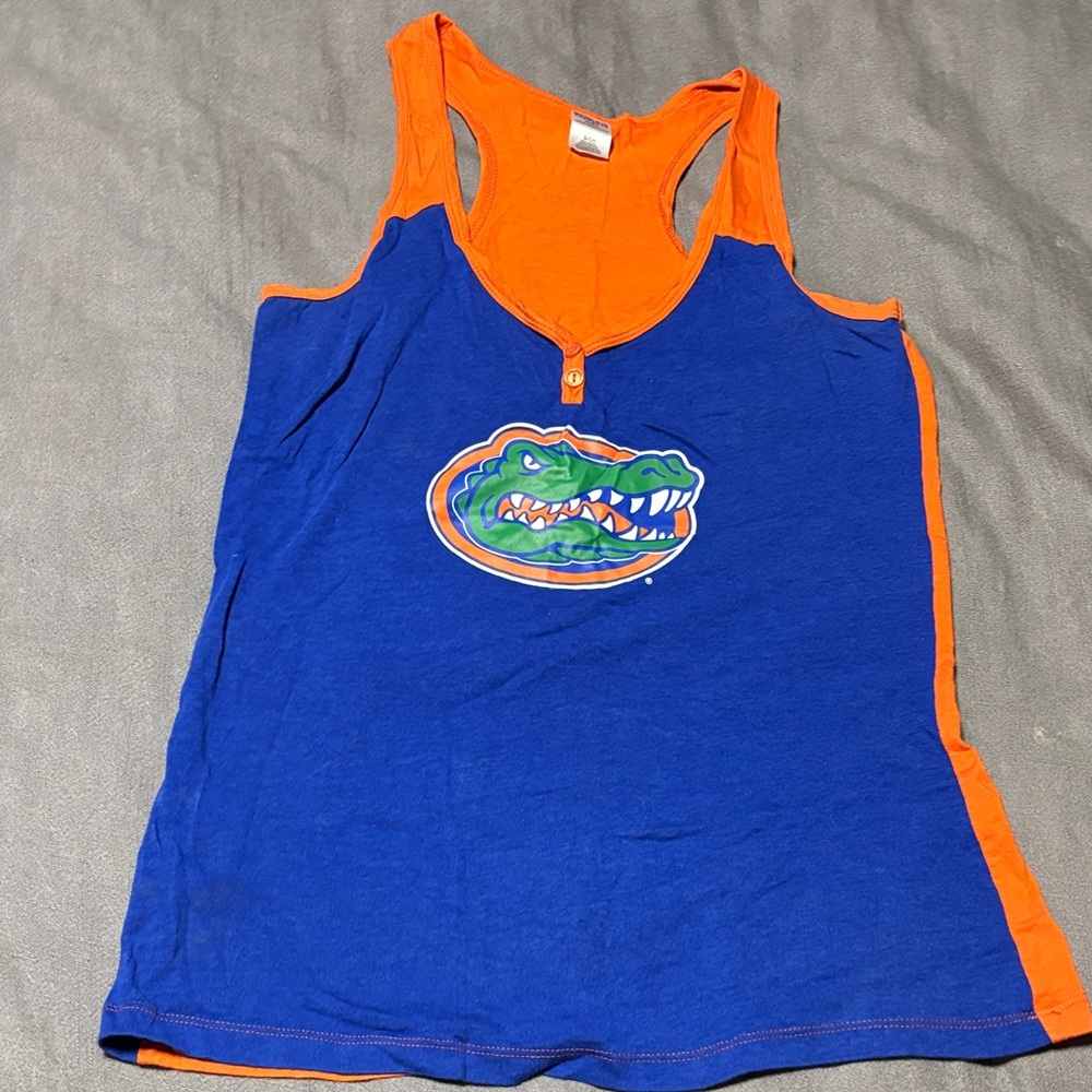 University Logo Blue & Orange Racerback Tank Top